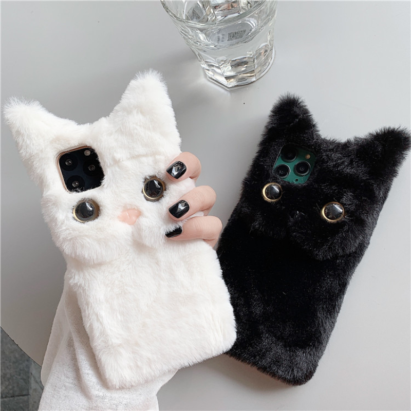 3D Cute Cartoon Cat Furry Plus - Phone Cases Popular ulasan dan harga