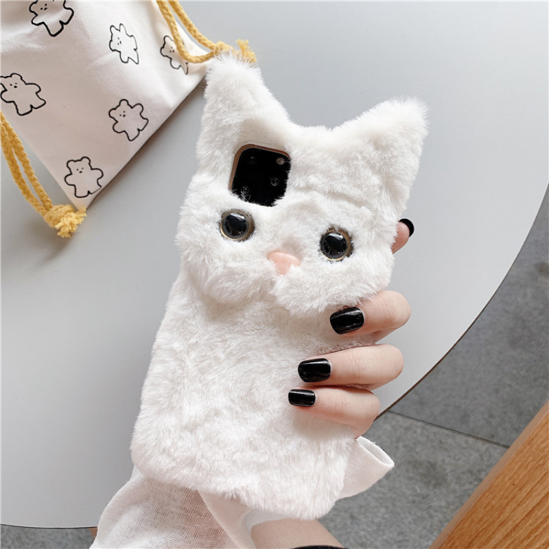 3D Cute Cartoon Cat Furry Plus - Phone Cases Popular ulasan dan harga