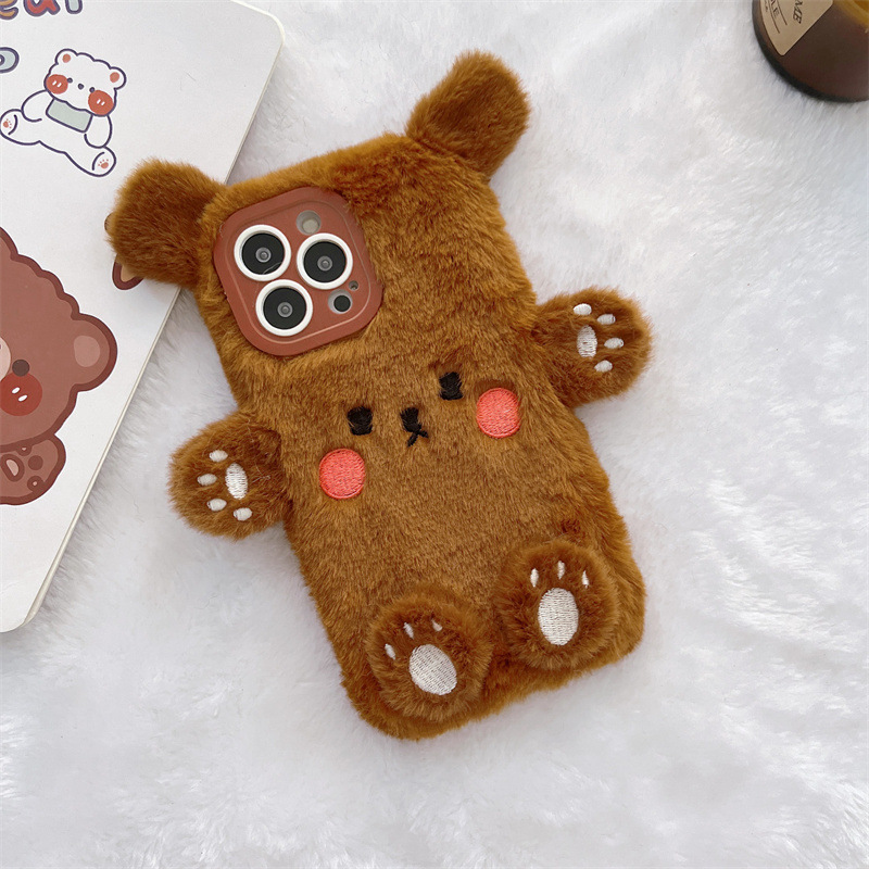 Korean 3D Cartoon Bear Fluffy  - Phone Cases Popular ulasan dan harga