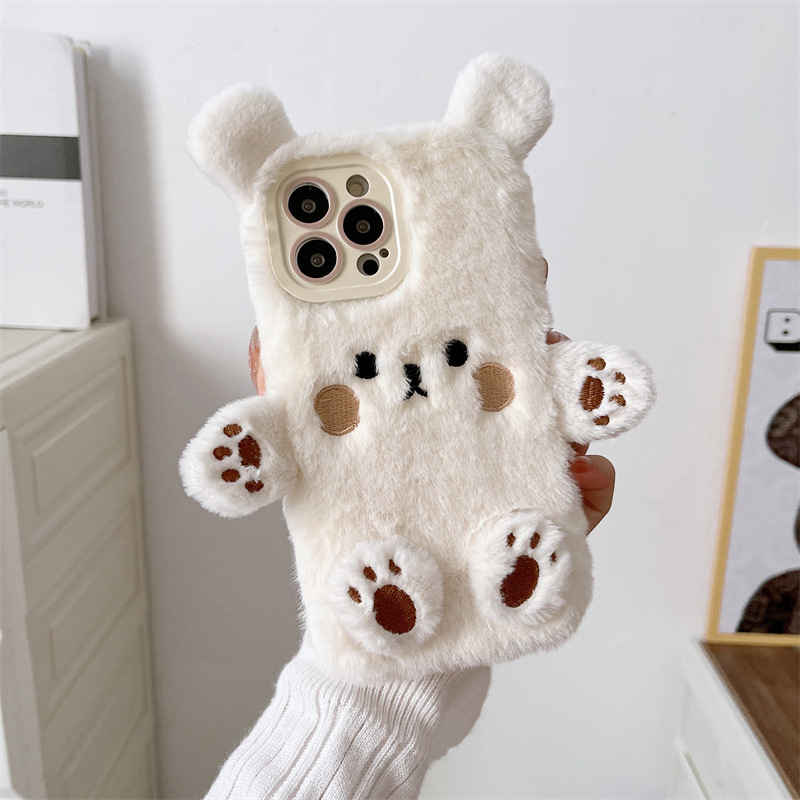 Korean 3D Cartoon Bear Fluffy  - Phone Cases Popular ulasan dan harga
