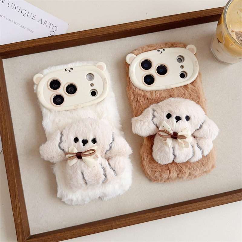 3D Cartoon Bowknot Puppy Warm  - Phone Cases Popular ulasan dan harga