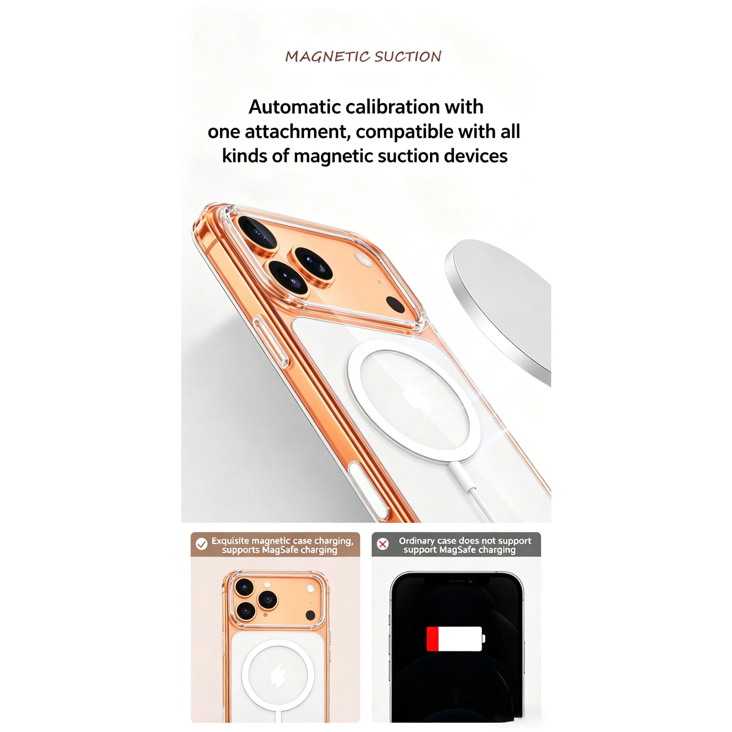 Magnetic Clear Case for iPhone - Transparent Thin Case ulasan dan harga