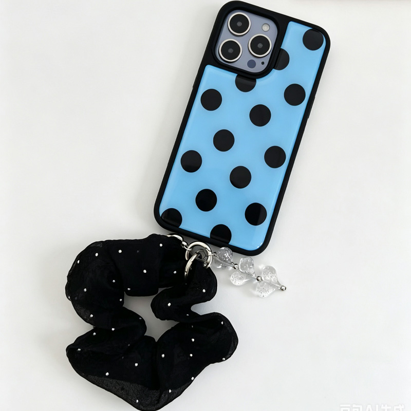 Blue Black Polka Dot Phone Cas - Phone Cases With Charms ulasan dan harga