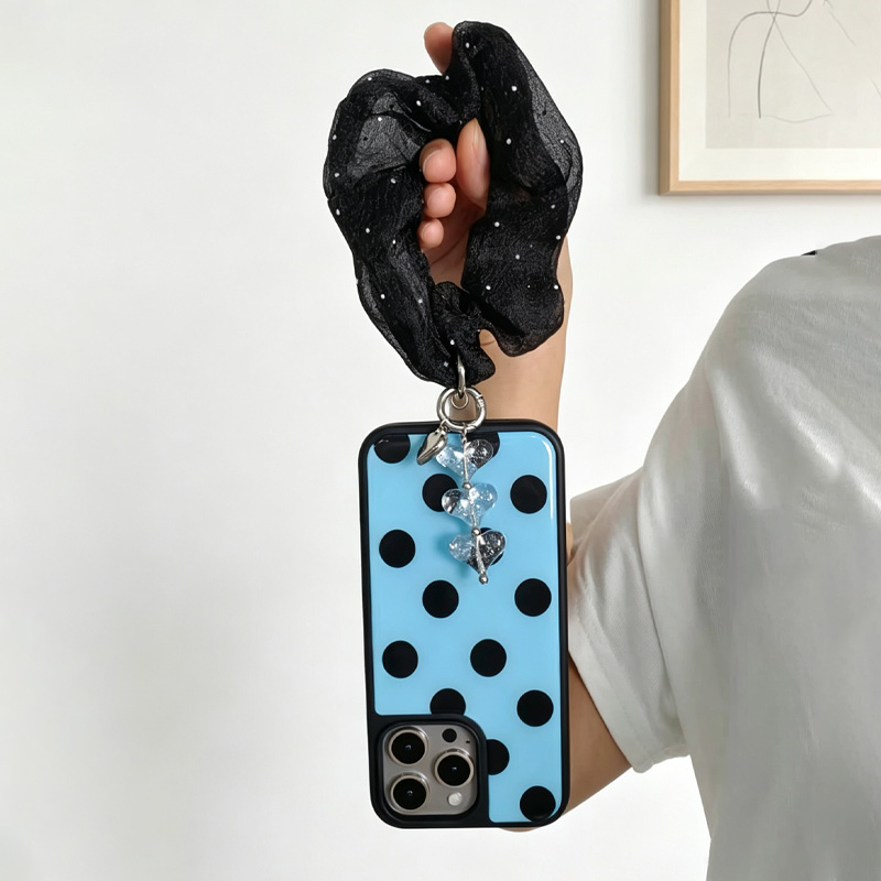 Blue Black Polka Dot Phone Cas - Phone Cases With Charms ulasan dan harga