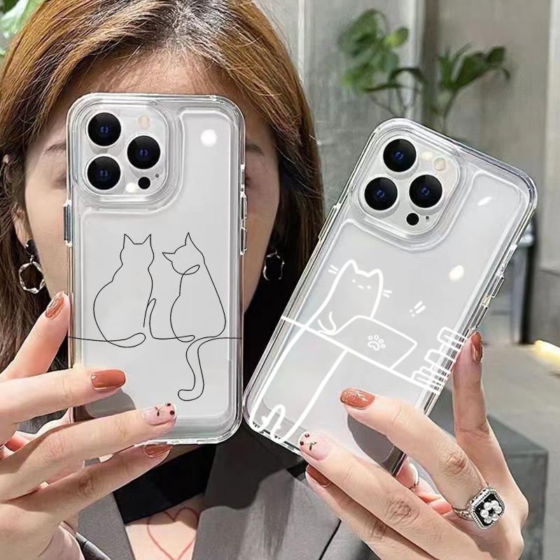 Cute Line Cat Anti-drop Phone  - Phone Cases Drop Proof ulasan dan harga