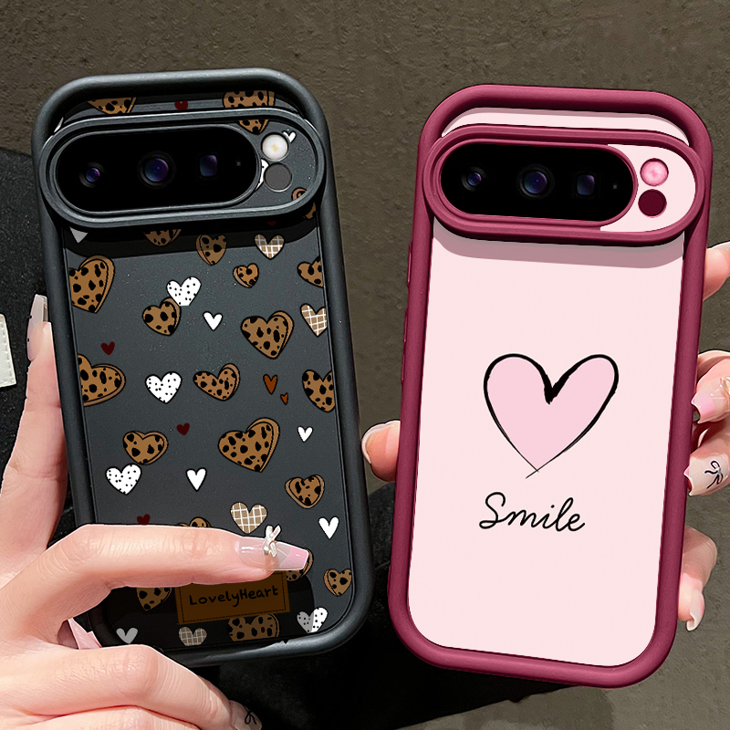 Love Heart Patterned TPU Phone - Phone Cases Google Pixel 10 ulasan dan harga