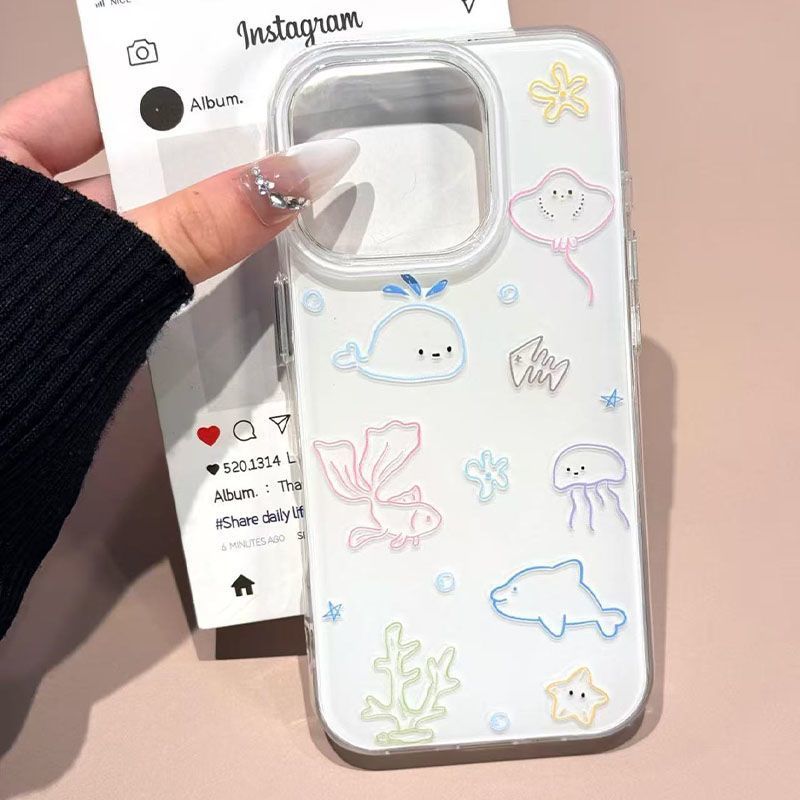 Line Drawings Of Small Seabed  - Phone Cases Drop Proof ulasan dan harga