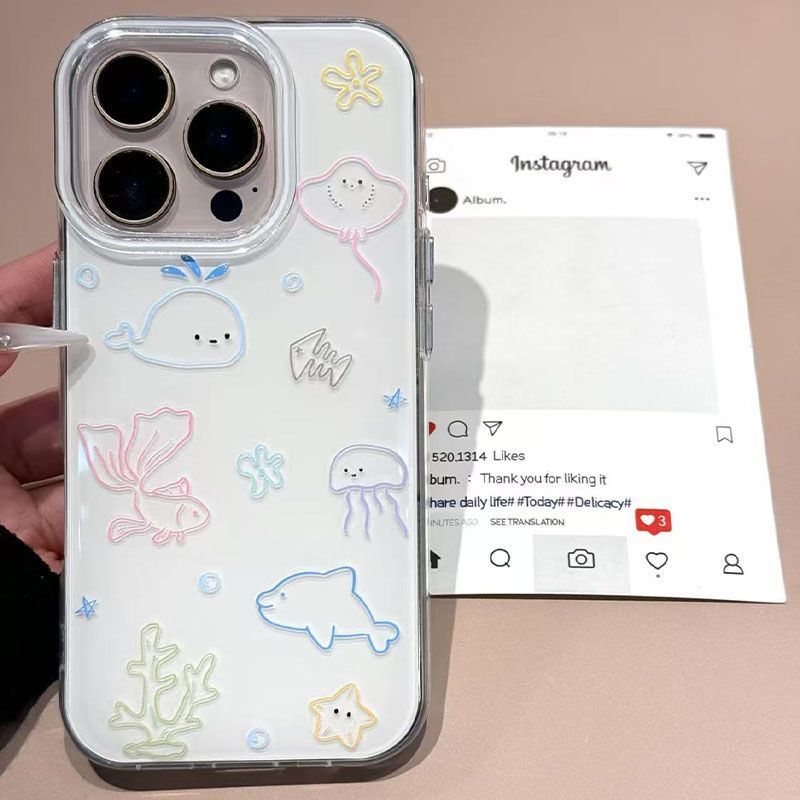 Line Drawings Of Small Seabed  - Phone Cases Drop Proof ulasan dan harga
