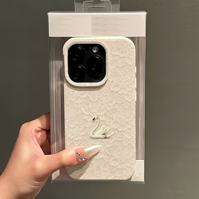 Lace Swan Pattern Lychee Textu - Phone Cases Popular ulasan dan harga