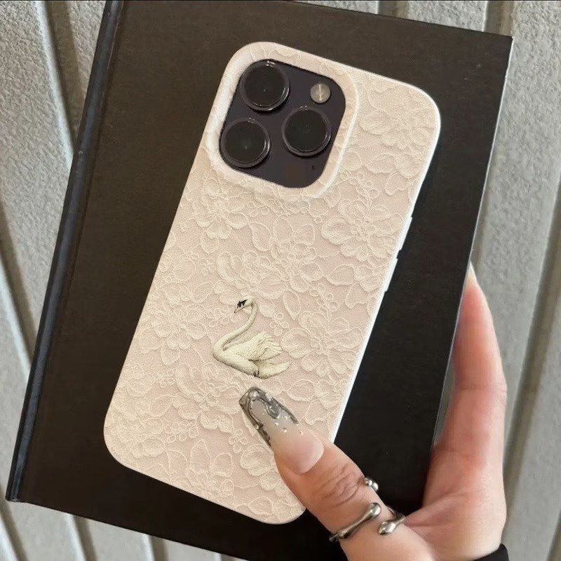 Lace Swan Pattern Lychee Textu - Phone Cases Popular ulasan dan harga