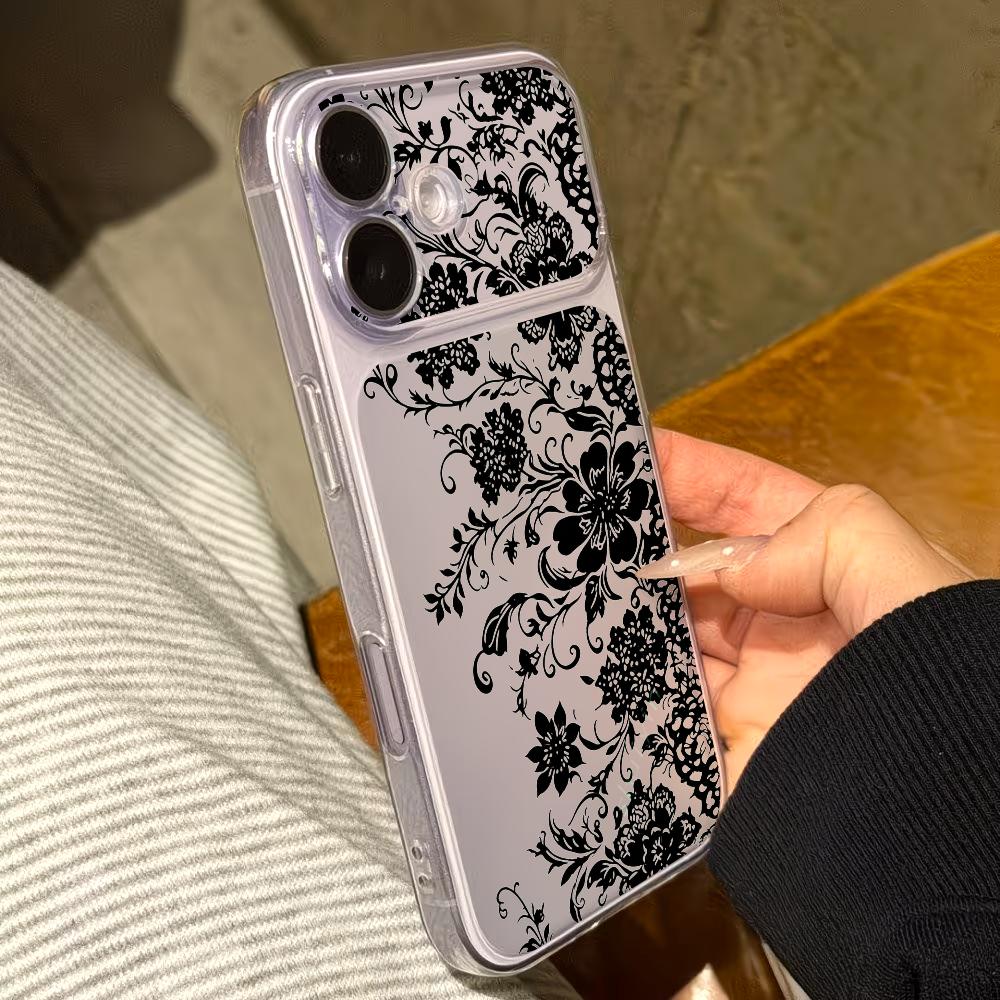 Black Patterned Transparent Ph - Phone Cases Drop Proof ulasan dan harga